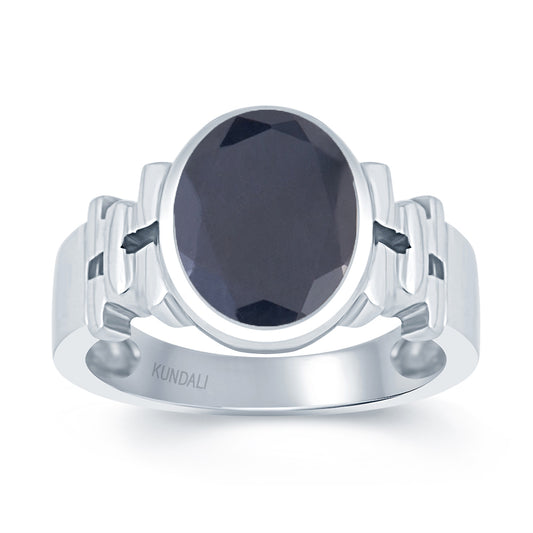 Aztec Blue Sapphire (Neelam) silver ring 7.9ct