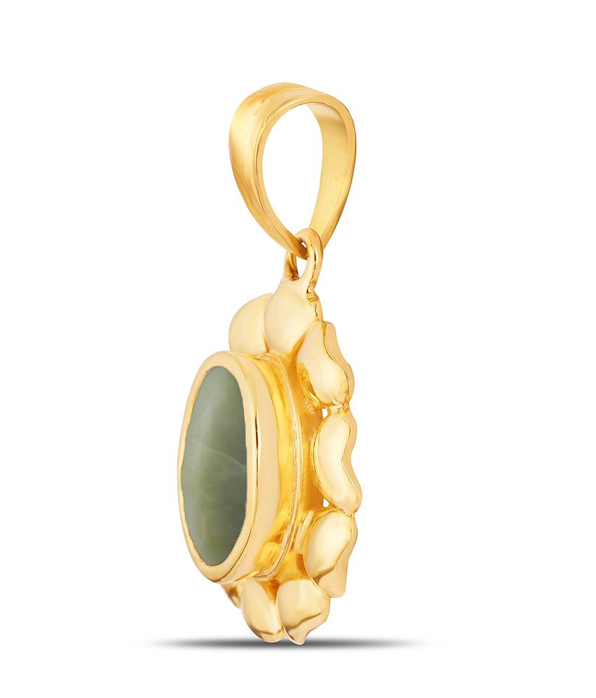 Bloom Cats eye (Lehsuniya) gold pendant 2

