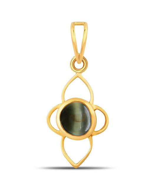 Lily Cats eye (Lehsuniya) gold pendant 1

