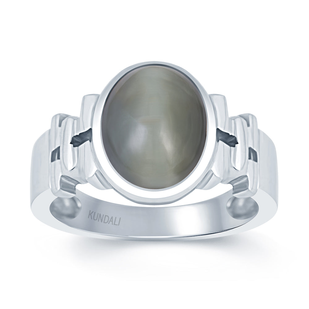 Aztec Cats eye (Lehsuniya) silver ring 2