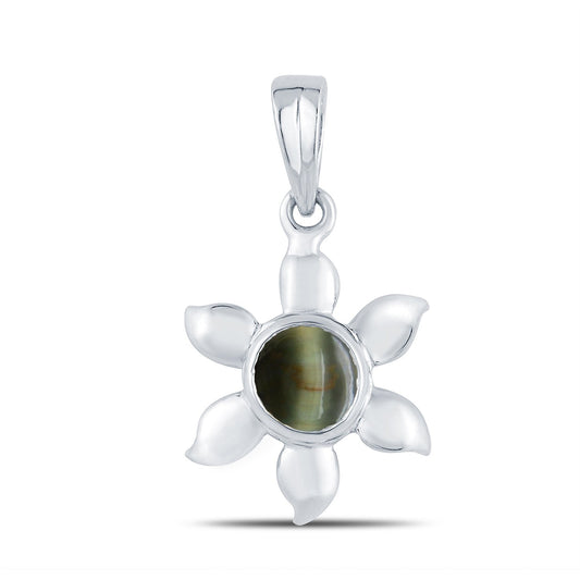 Sunflower Cats eye (Lehsuniya) silver pendant 1
