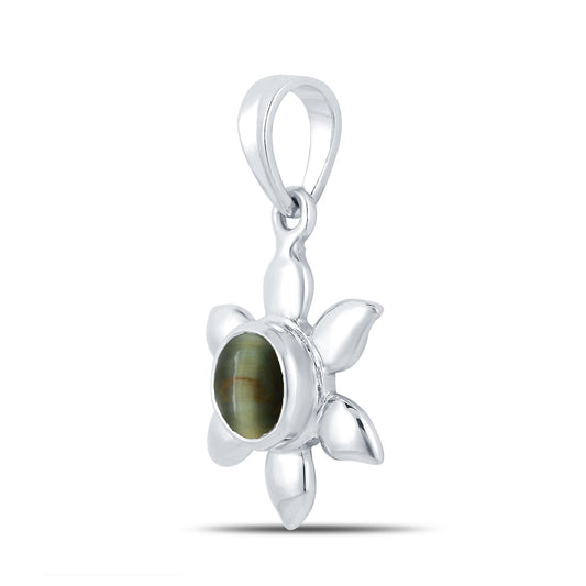 Sunflower Cats eye (Lehsuniya) silver pendant 2
