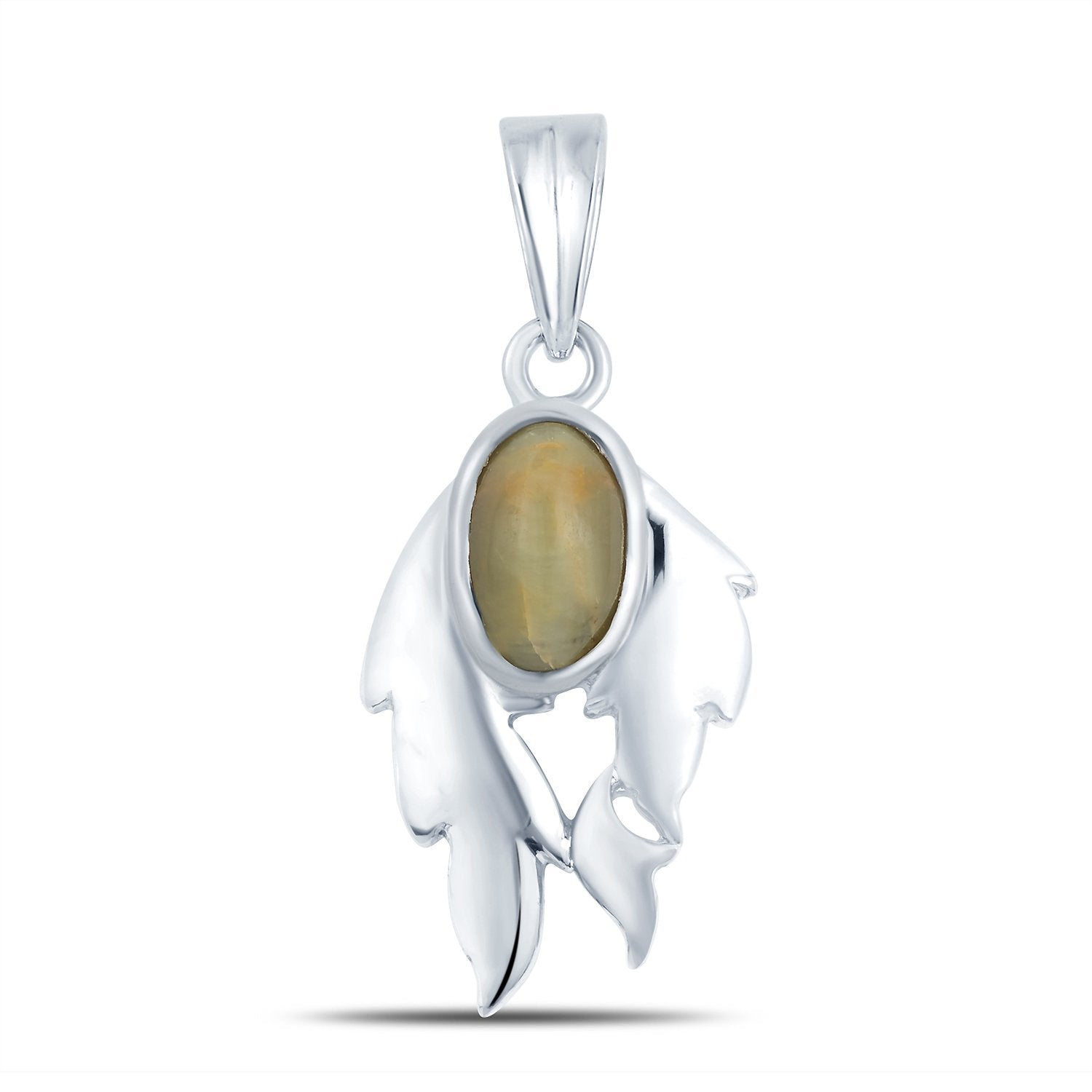 Fire Cats eye (Lehsuniya) silver pendant 1
