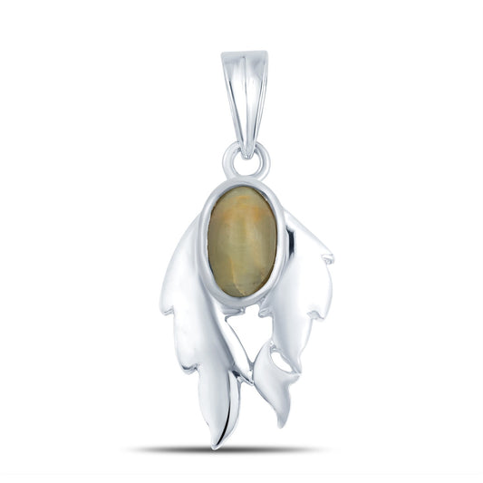 Fire Cats eye (Lehsuniya) silver pendant 1
