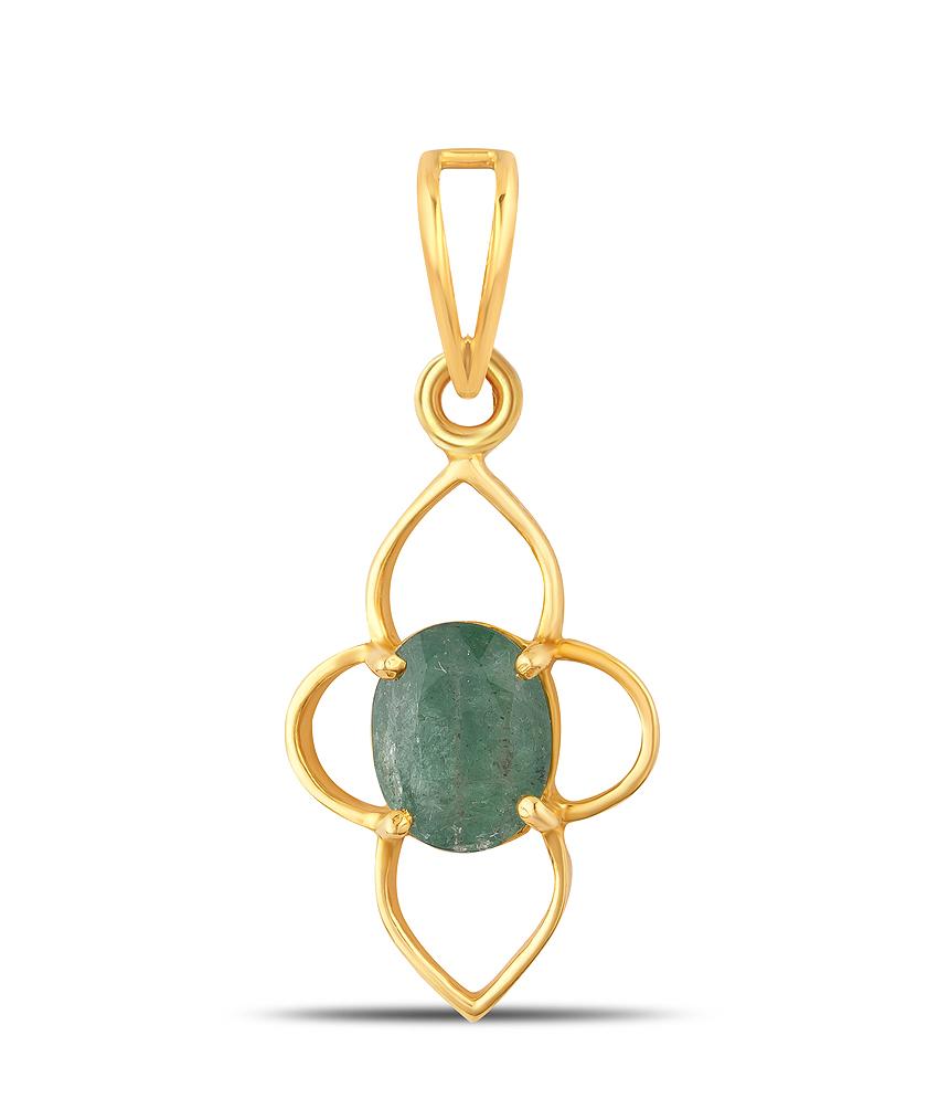 Lily Emerald (Panna) gold pendant 1

