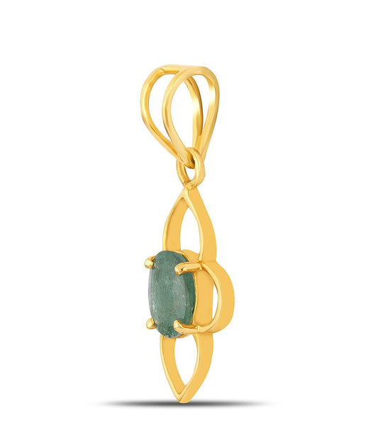 Lily Emerald (Panna) gold pendant 2

