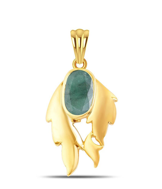 Fire Emerald (Panna) gold pendant 1

