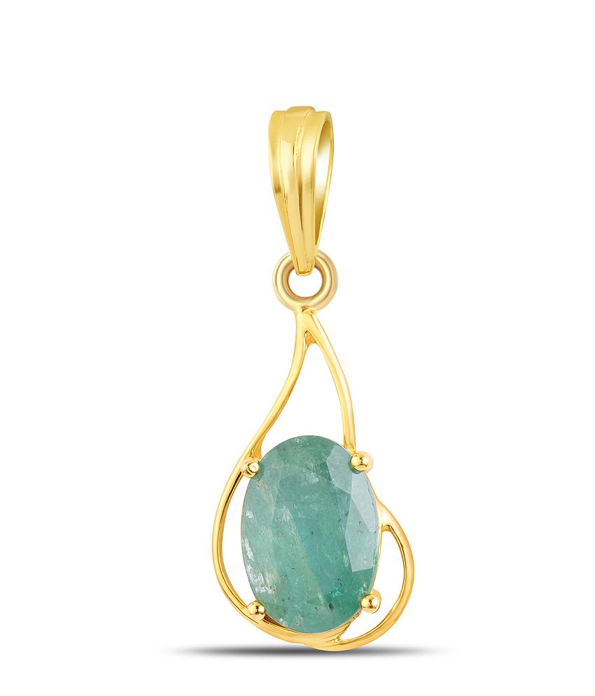 Amelia Emerald (Panna) gold pendant 1

