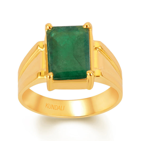 Crown Emerald (Panna) gold ring 1
