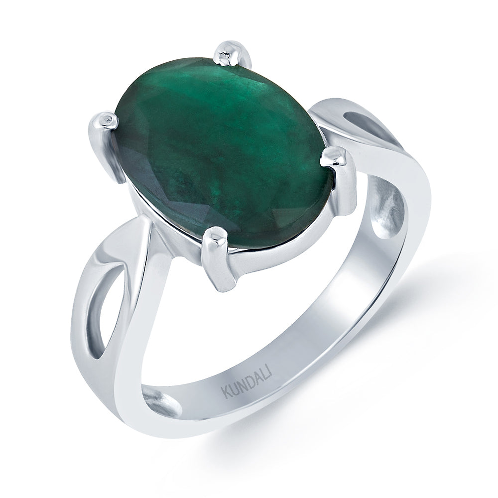 Grace Emerald (Panna) silver ring 1