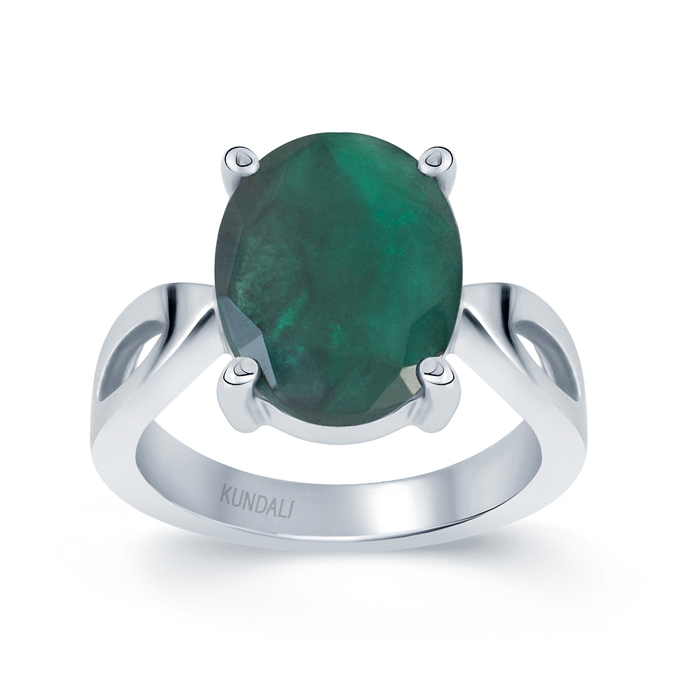 Grace Emerald (Panna) silver ring 2