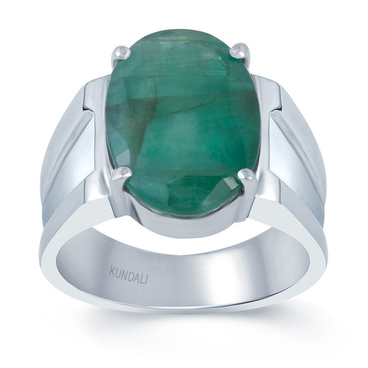 Roman Emerald (Panna) silver ring 2