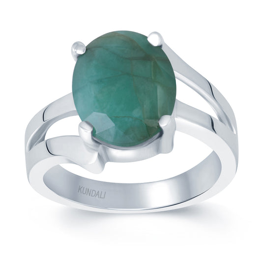 Elegant Emerald (Panna) silver ring 2