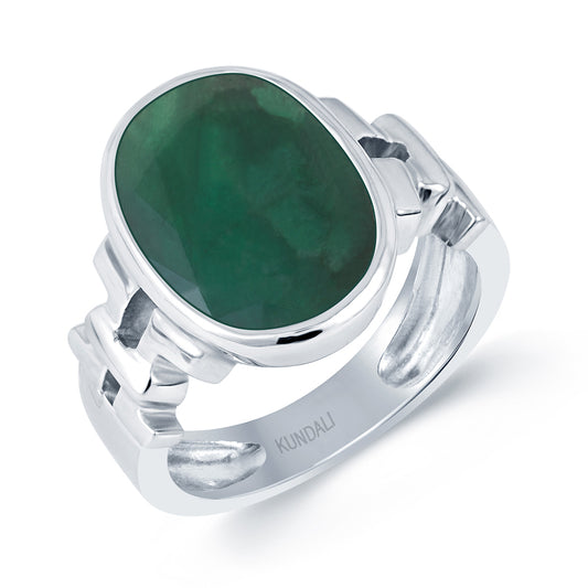 Aztec Emerald (Panna) silver ring 1