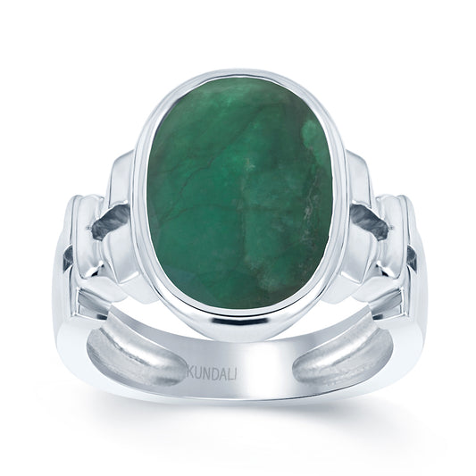 Aztec Emerald (Panna) silver ring2