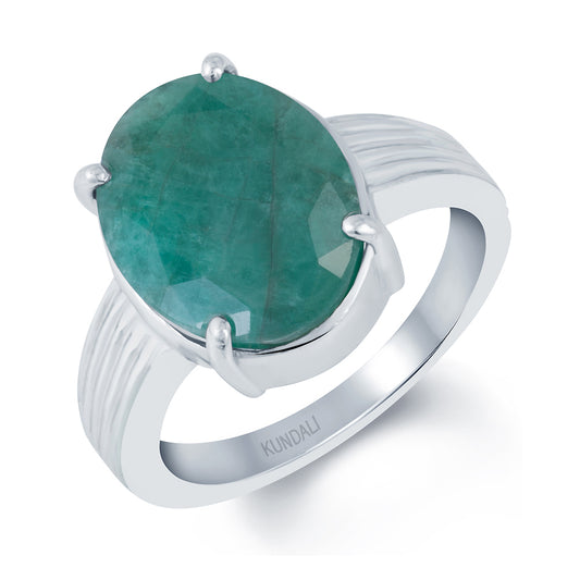 Essential Emerald (Panna) silver ring 1