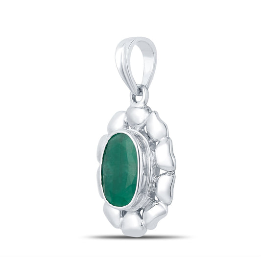 Bloom Emerald (Panna) silver pendant 2
