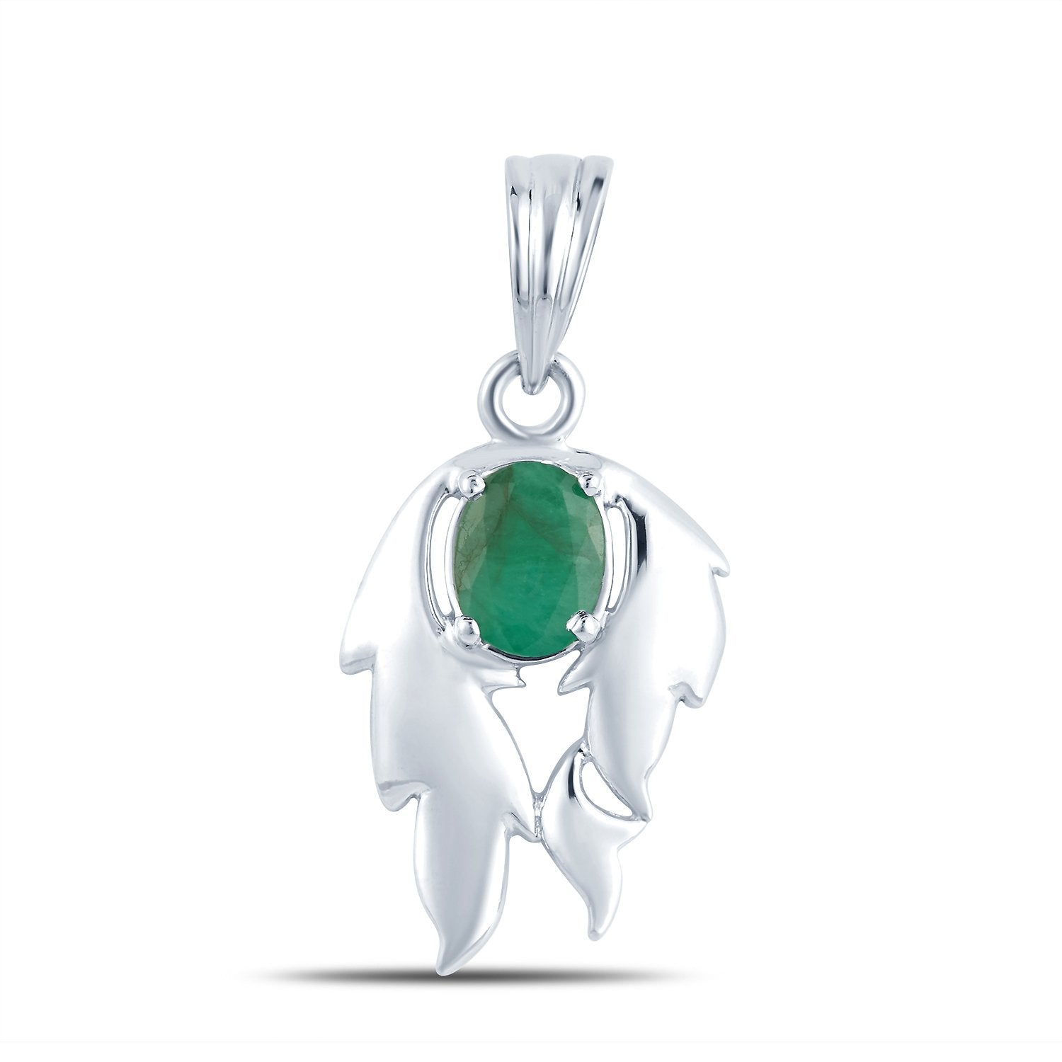 Fire Emerald (Panna) silver pendant 1
