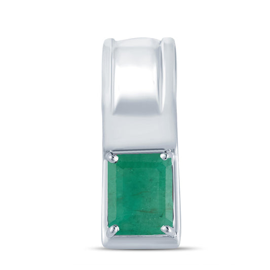 Sleek Emerald (Panna) silver pendant 2
