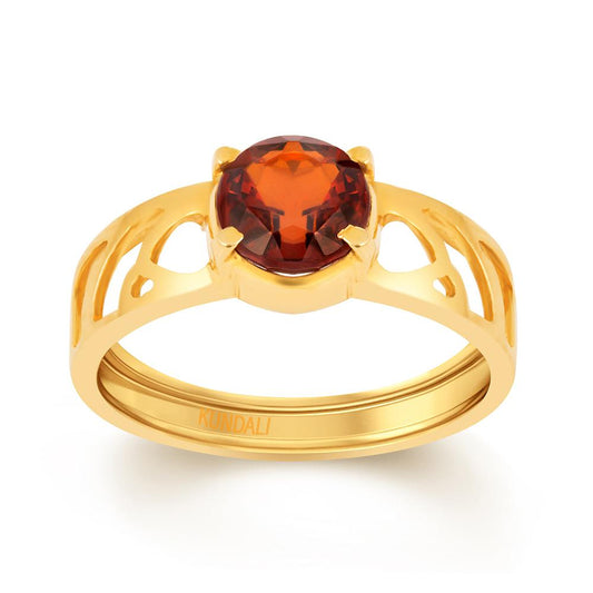 Novel Garnet (Gomed) gold ring 2
