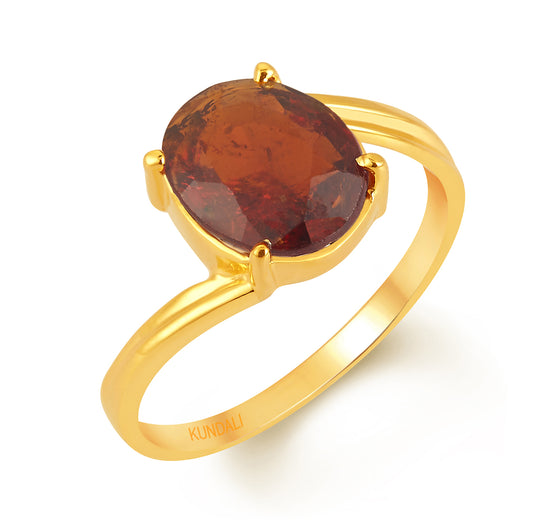 Ehsaas Garnet (Gomed) gold ring 1