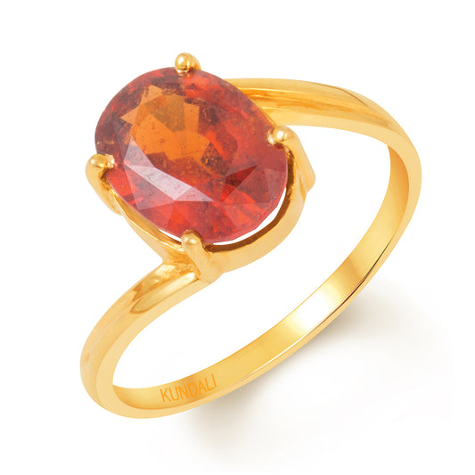 Ehsaas Garnet (Gomed) gold ring 1