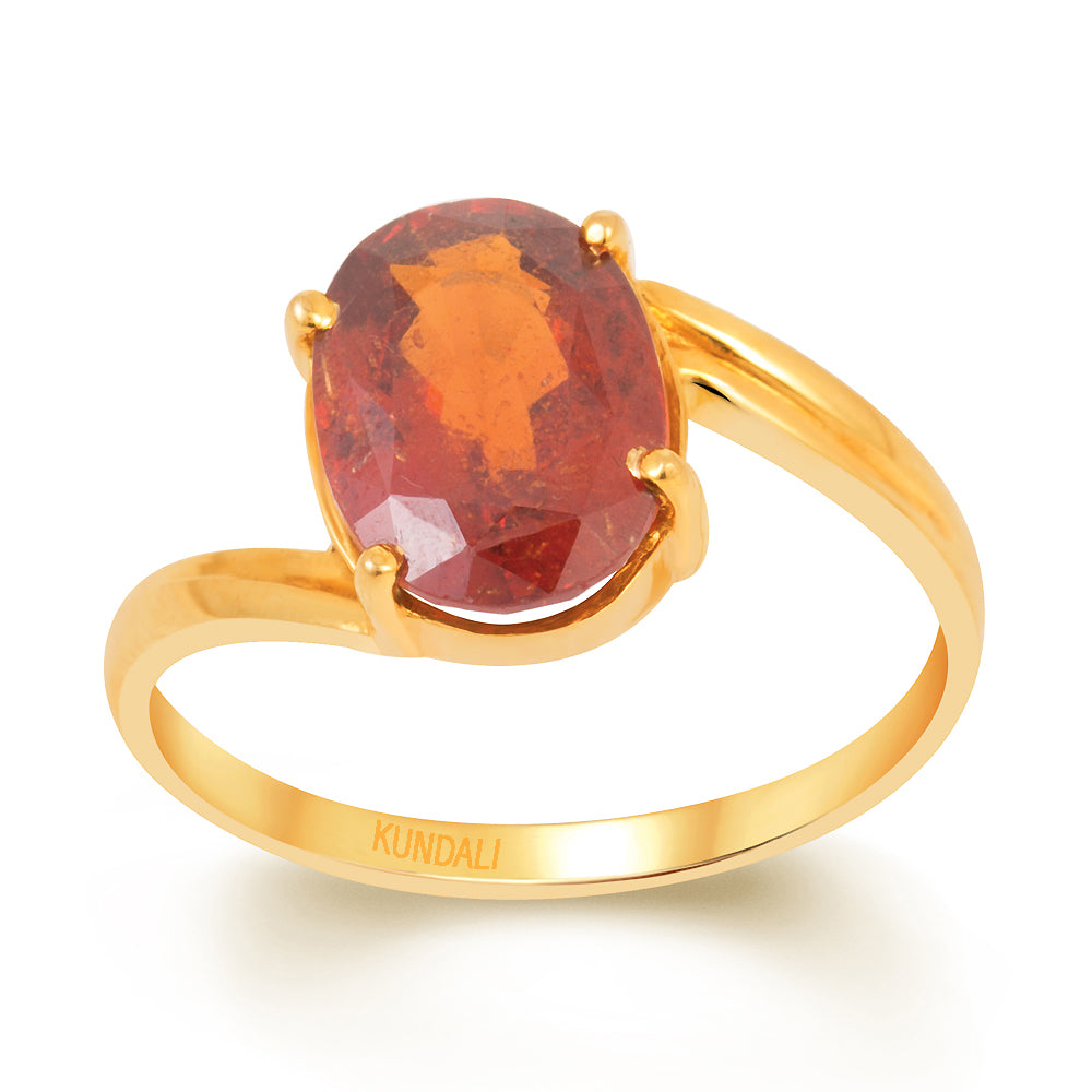 Ehsaas Garnet (Gomed) gold ring 2