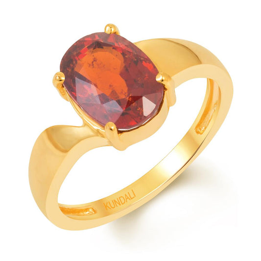 Radiant Garnet (Gomed) gold ring 1
