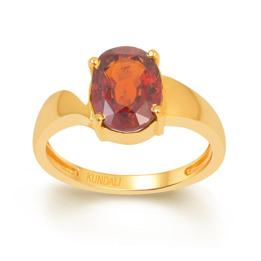 Radiant Garnet (Gomed) gold ring 2
