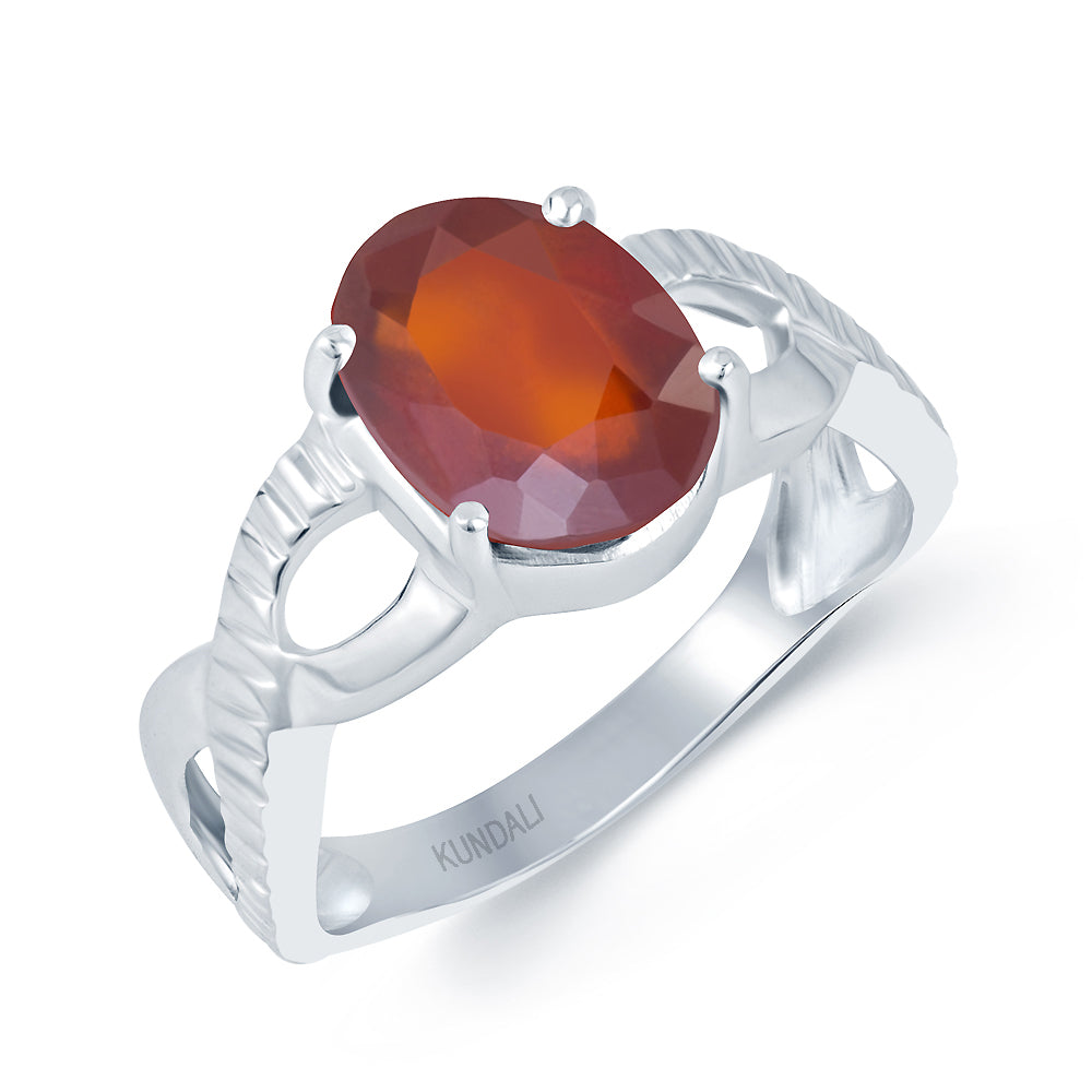 Celtic Garnet (Gomed) silver ring 1