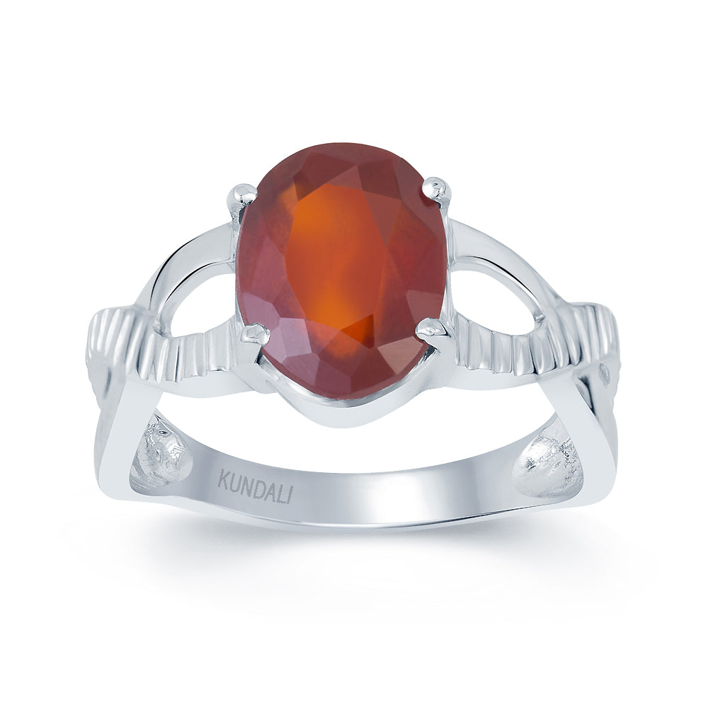 Celtic Garnet (Gomed) silver ring 2