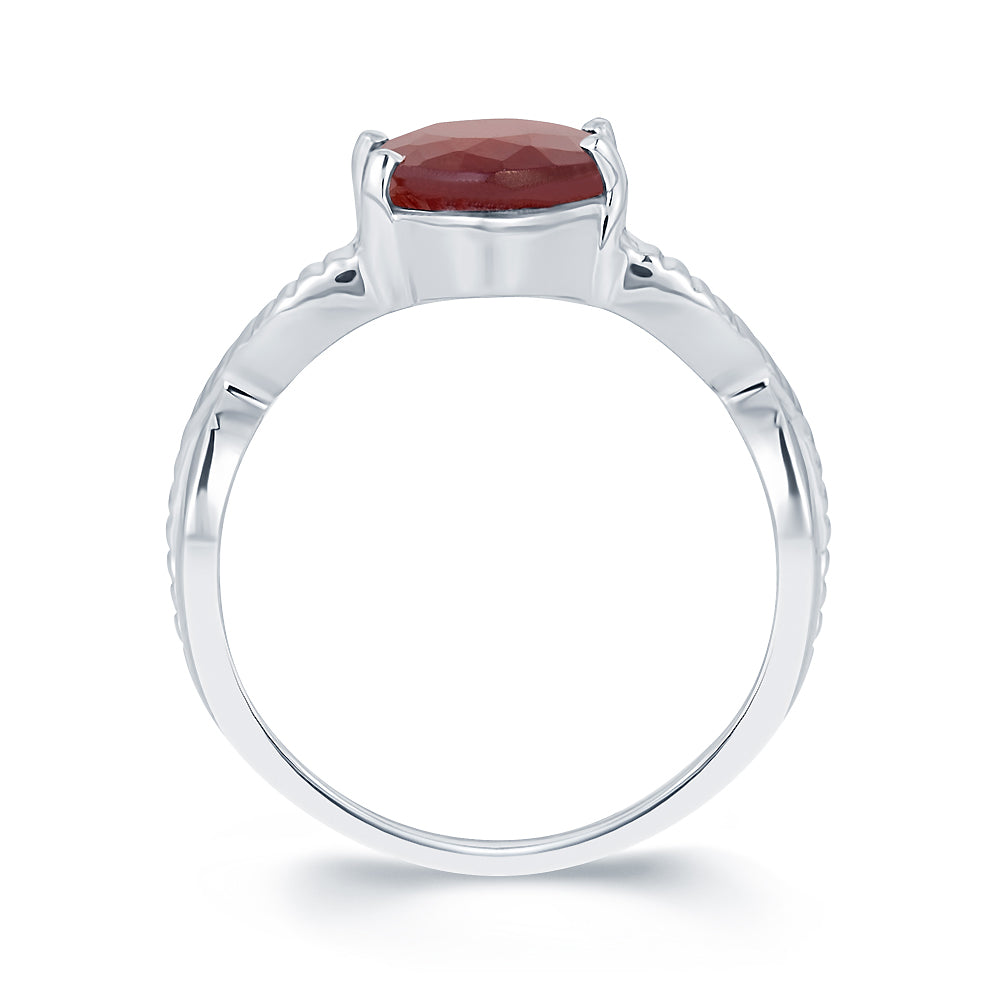 Celtic Garnet (Gomed) silver ring 3