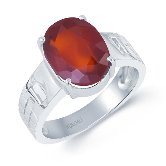 Prime Garnet (Gomed) silver ring 1