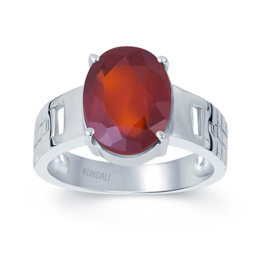 Prime Garnet (Gomed) silver ring 2