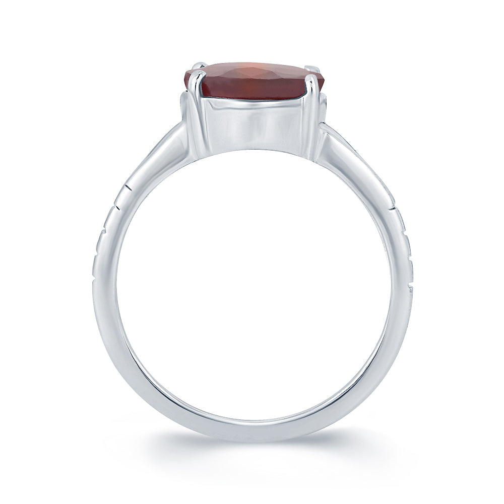 Prime Garnet (Gomed) silver ring 3