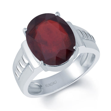 Luxe Garnet (Gomed) silver ring 1