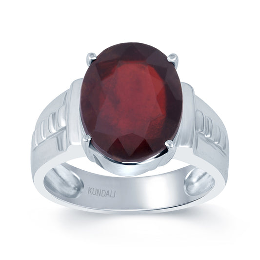 Luxe Garnet (Gomed) silver ring 2