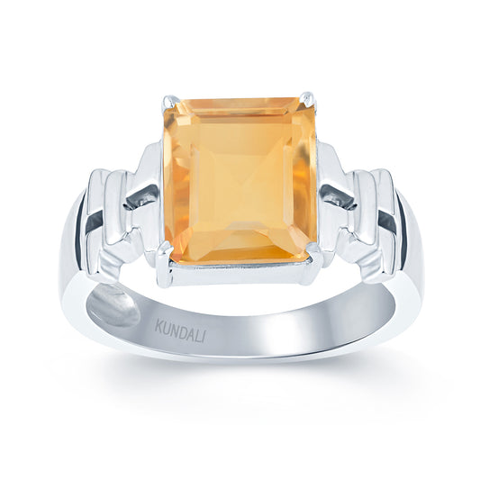 Aztec Golden Topaz (Sunela) silver ring 2