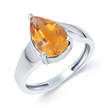 Radiant Golden Topaz (Sunela) silver ring 1