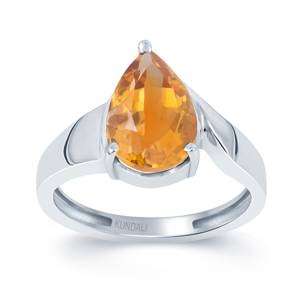 Radiant Golden Topaz (Sunela) silver ring 2