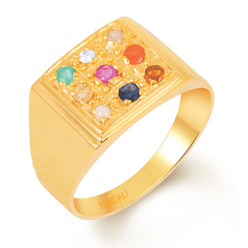 Navratna gold ring for Men 1