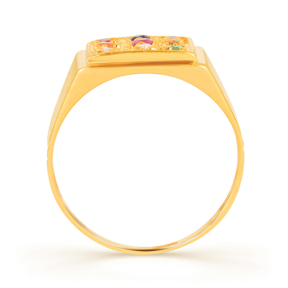 Navratna gold ring for Men 3