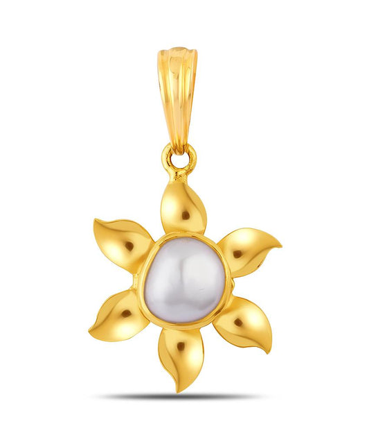 Sunflower Pearl (Moti) gold pendant 1

