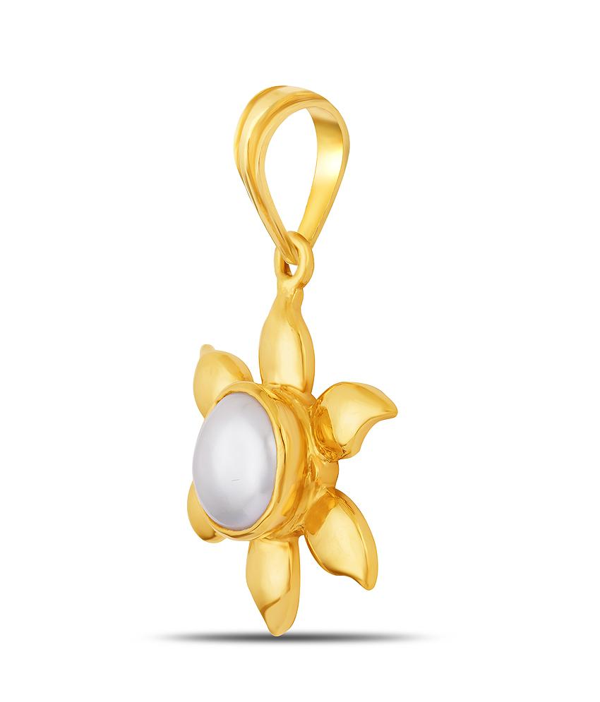 Sunflower Pearl (Moti) gold pendant 2

