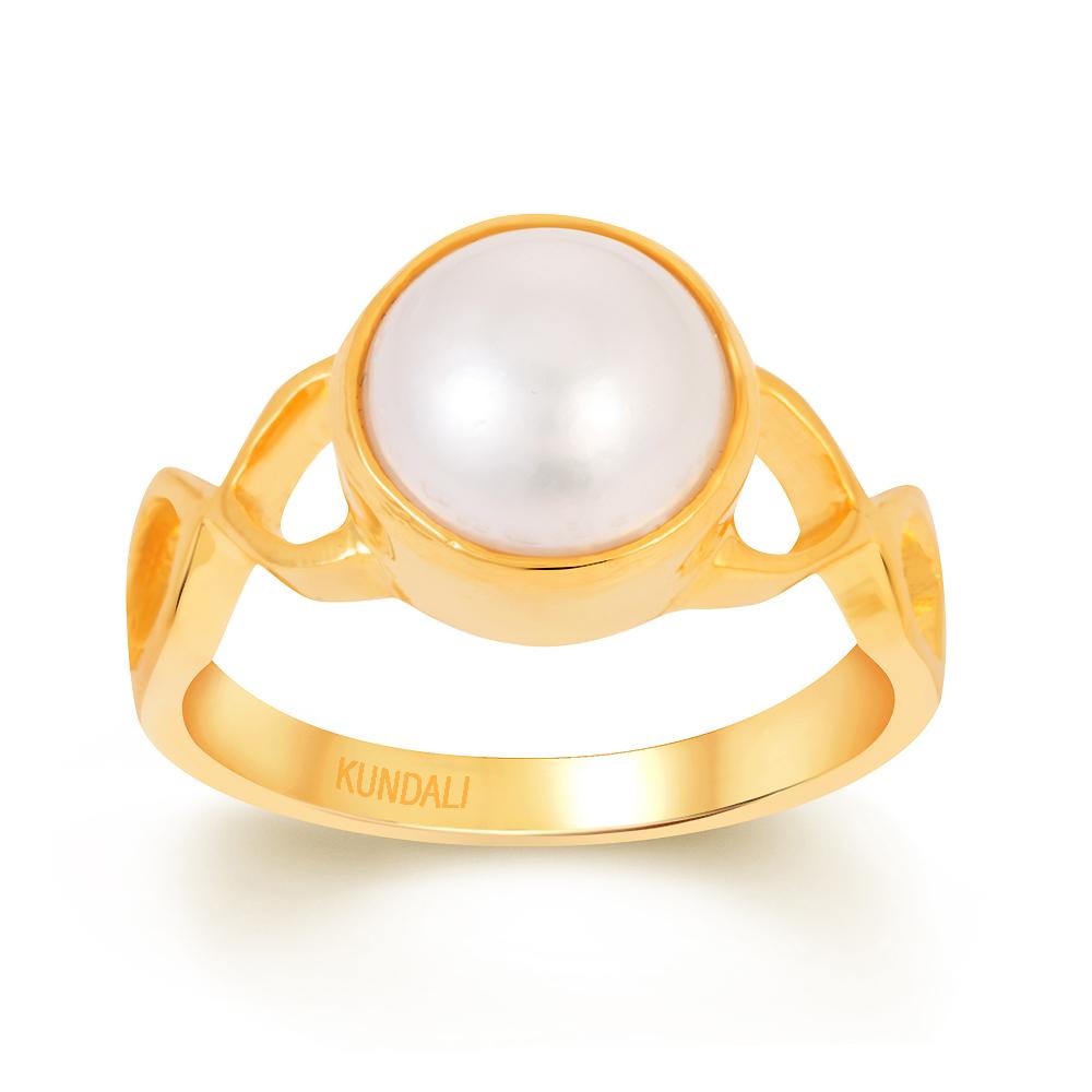 Infinity Pearl (Moti) gold ring 2
 