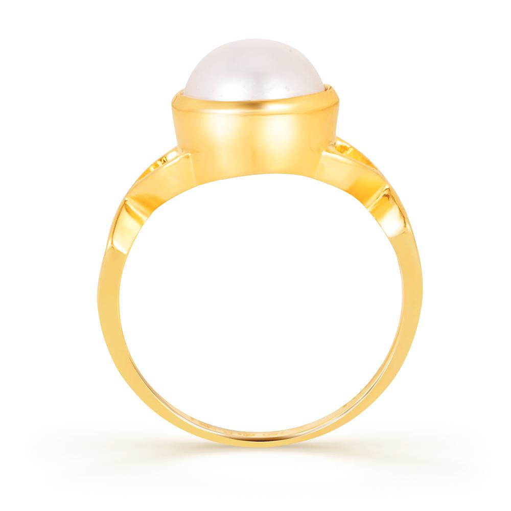 Infinity Pearl (Moti) gold ring 3
