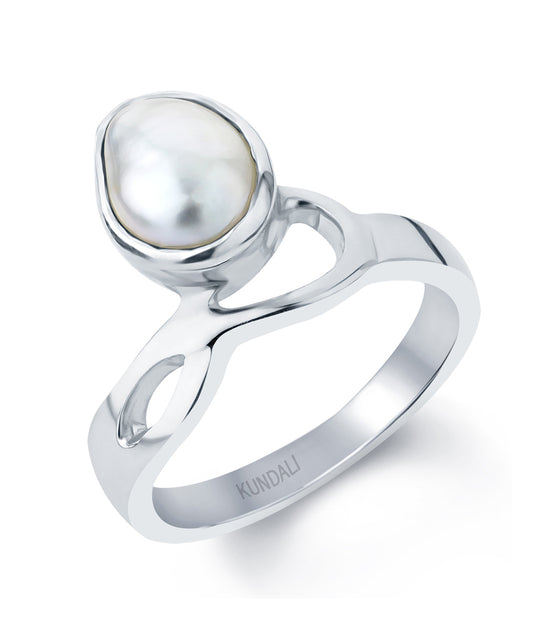 Chic baroque Pearl (Moti) silver ring 1