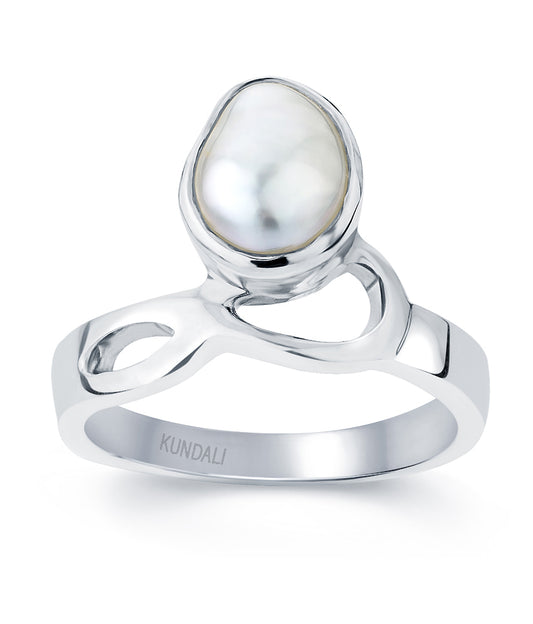 Chic Pearl (Moti) silver ring 2