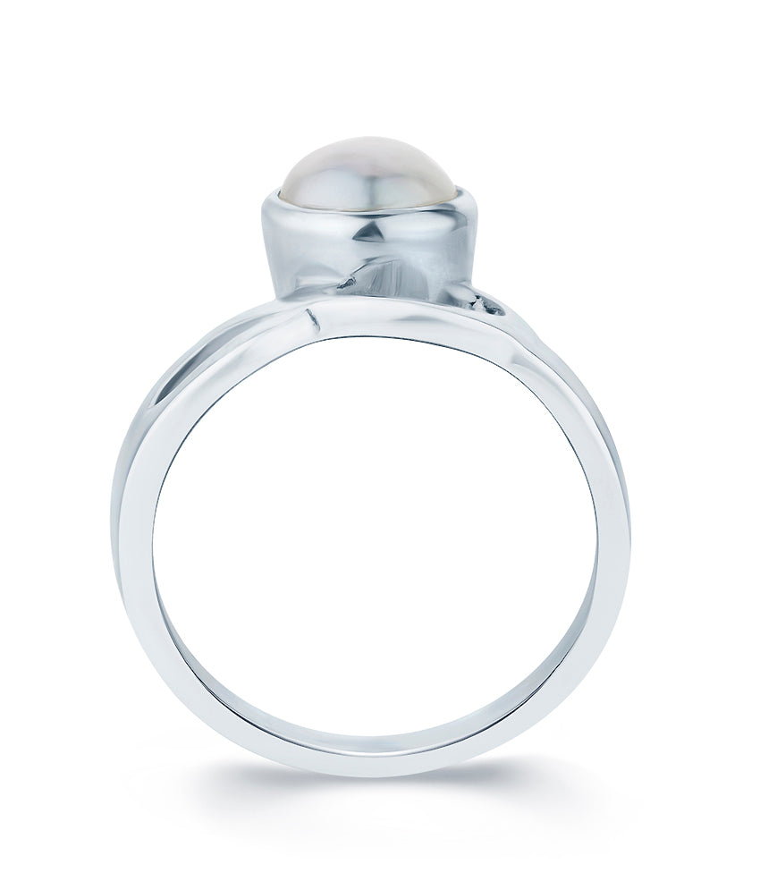 Chic Pearl (Moti) silver ring 3