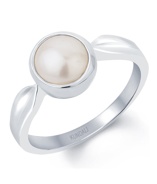 Classic Pearl (Moti) silver ring 1